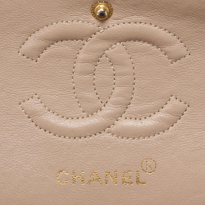 CHANEL Chain Shoulder Bag Matelasse Double Flap Lambskin Beige Gold-Tone Hardware Pre-Owned - Vintage La Charme