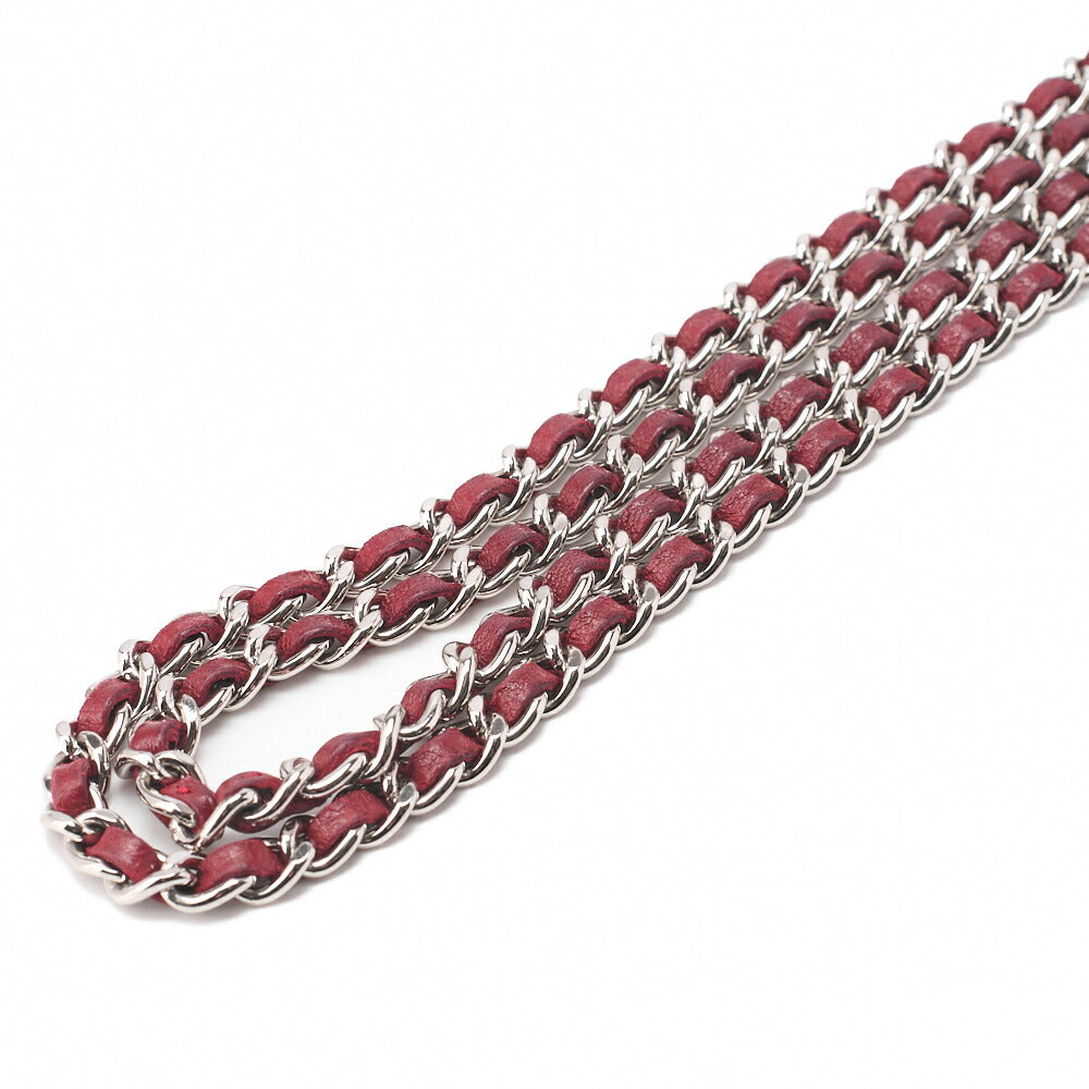 CHANEL Chanel Matelasse Chain Wallet Lambskin Red (Silver Fittings) Women's Wallet Folding Wallet Women's Wallet [Used] - Vintage La Charme