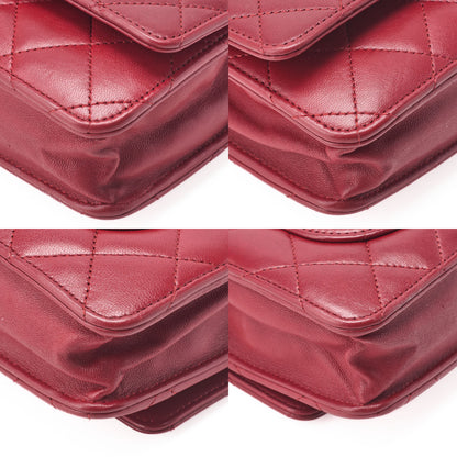 CHANEL Chanel Matelasse Chain Wallet Lambskin Red (Silver Fittings) Women's Wallet Folding Wallet Women's Wallet [Used] - Vintage La Charme