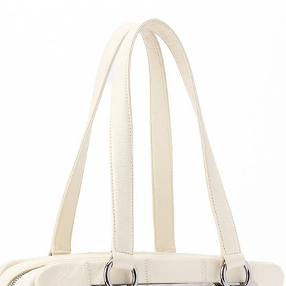 Chanel Shoulder Bag, Chocolate Bar Logo, Caviar Skin, White, Silver-Tone Hardware, Pre-Owned - Vintage La Charme