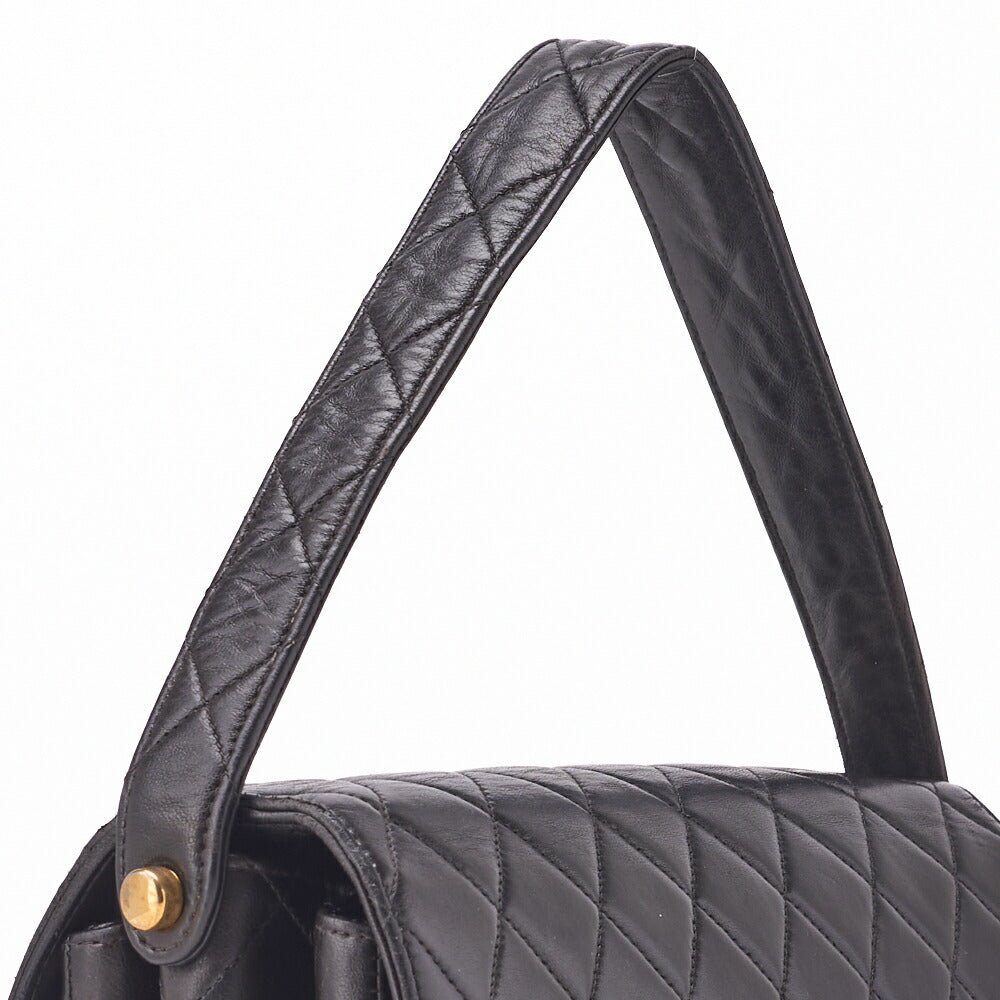CHANEL Handbag Matelasse One Shoulder Bag Lambskin Black Gold-Tone Hardware Pre-Owned - Vintage La Charme