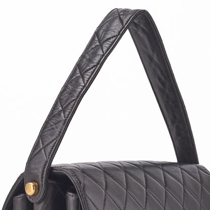 CHANEL Handbag Matelasse One Shoulder Bag Lambskin Black Gold-Tone Hardware Pre-Owned - Vintage La Charme