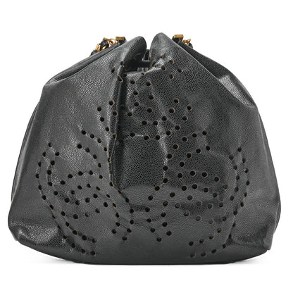 CHANEL Shoulder Bag, Triple Coco Drawstring, Caviar Skin, Black, Gold-Tone Hardware, Pre-Owned - Vintage La Charme