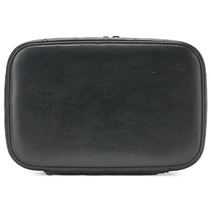 CHANEL Vanity Handbag Matelasse Lambskin Black Silver-Tone Hardware Pre-Owned - Vintage La Charme