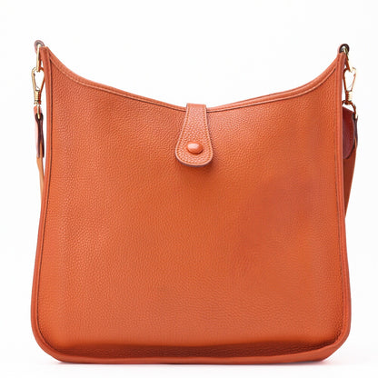 HERMES Evelyn GM 1 Ann Shoulder Bag, Tryon Orange, Gold-Tone Hardware, Pre-Owned - Vintage La Charme