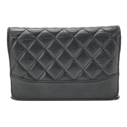 CHANEL Chain Wallet Matelasse Vintage Calf Black Gold-Tone Hardware Pre-Owned - Vintage La Charme