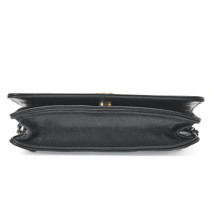 CHANEL Chain Wallet Matelasse Vintage Calf Black Gold-Tone Hardware Pre-Owned - Vintage La Charme