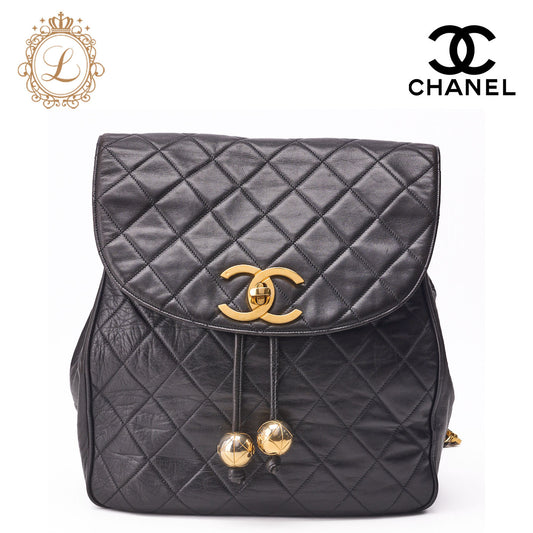 CHANEL Chanel Shoulder Bag Backpack Bag Lambskin Matelasse Deca Coco Turn Lock Black (Gold Fittings) Women's Bag Brand [Used] - Vintage La Charme