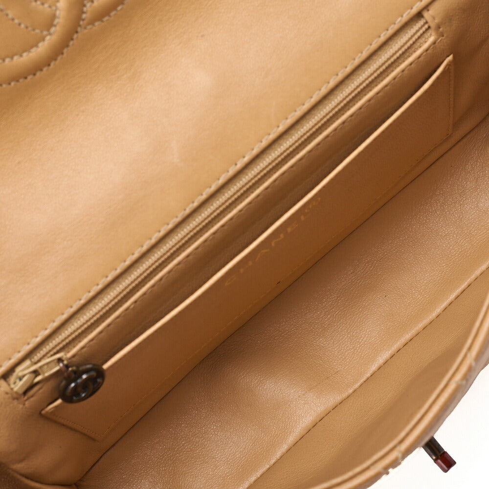 Chanel Shoulder Bag Matelasse Lambskin Tortoiseshell Pattern Beige Gold-Tone Hardware Pre-Owned - Vintage La Charme