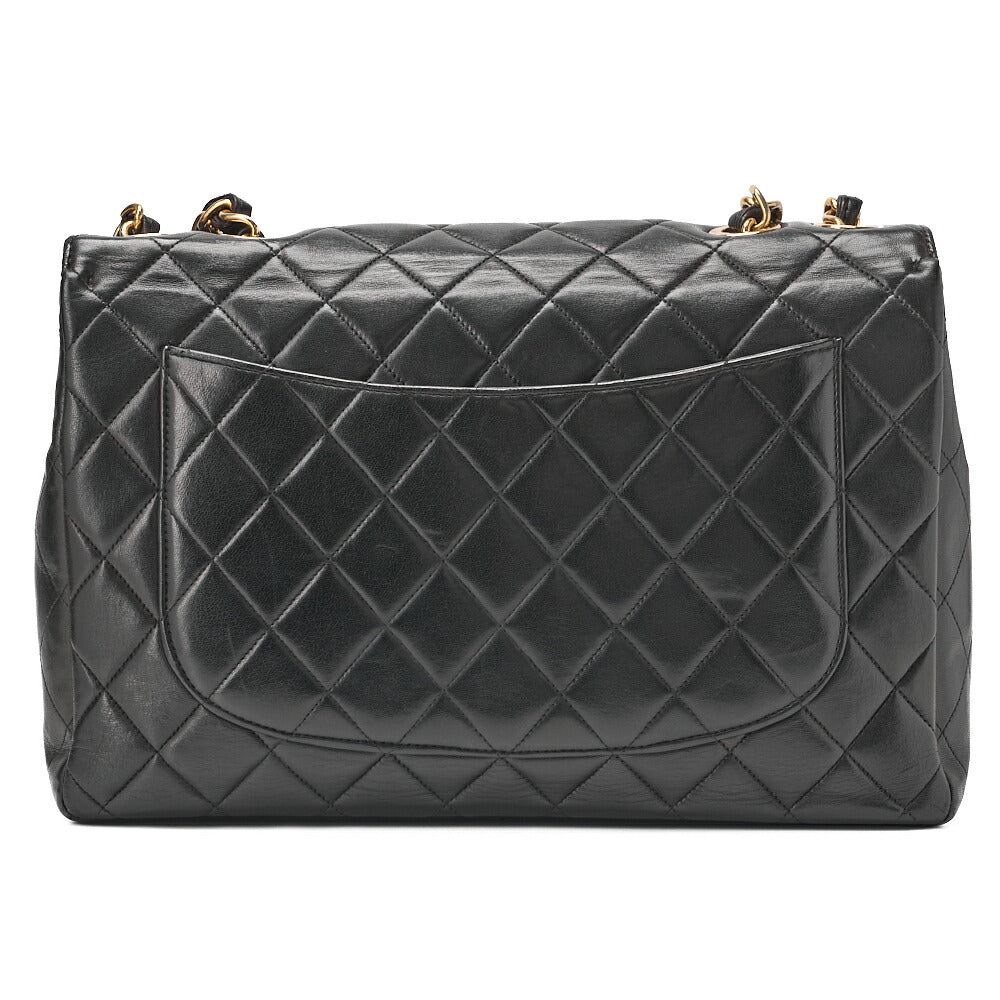 CHANEL Chain Shoulder Bag Big Matelasse 30cm Single Flap Lambskin Black (Gold Fittings) Women's Bag Women's [Used] - Vintage La Charme