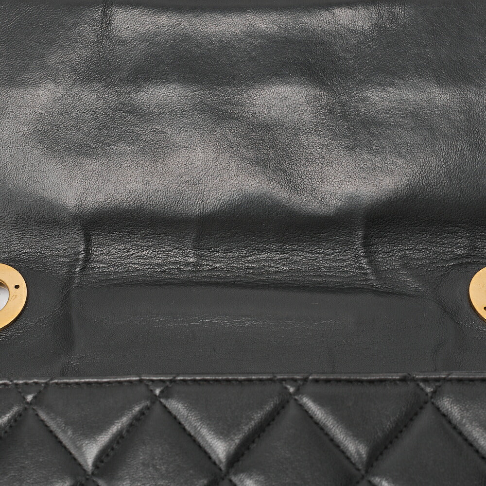 CHANEL Chain Shoulder Bag Big Matelasse 30cm Single Flap Lambskin Black (Gold Fittings) Women's Bag Women's [Used] - Vintage La Charme
