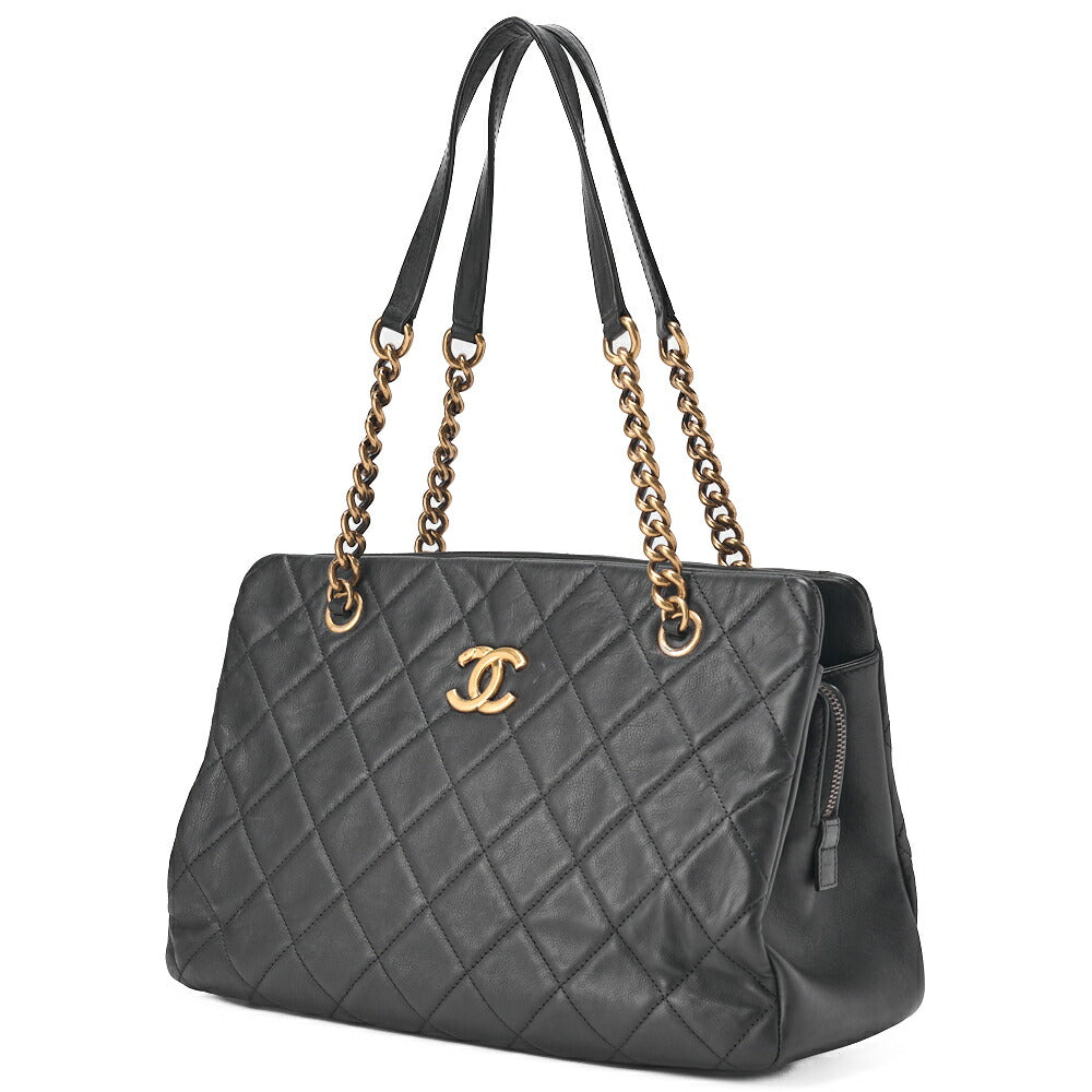 CHANEL Chanel Shoulder Bag Matelasse Calfskin Black Coco Mark (Gold Fittings) Women's [Used] - Vintage La Charme
