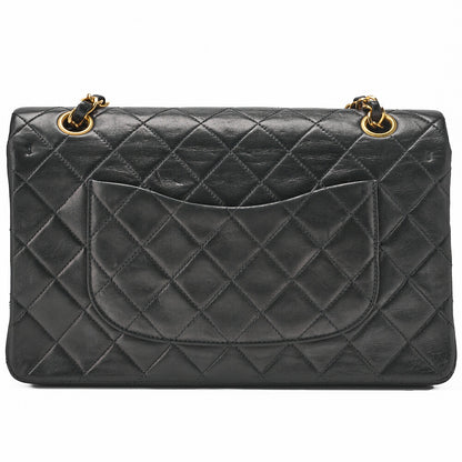 CHANEL Shoulder Bag Matelasse Double Flap Lambskin Black Gold-Tone Hardware Pre-Owned - Vintage La Charme