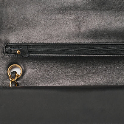 CHANEL Shoulder Bag Matelasse Double Flap Lambskin Black Gold-Tone Hardware Pre-Owned - Vintage La Charme