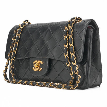 CHANEL Shoulder Bag Matelasse 23 Double Flap Chain Lambskin Black Gold-Tone Hardware Pre-Owned - Vintage La Charme
