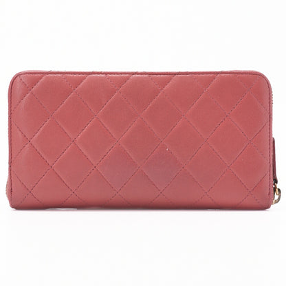 CHANEL Wallet, Matelasse, Lambskin, Pink, Gold-Tone Hardware, Pre-Owned - Vintage La Charme