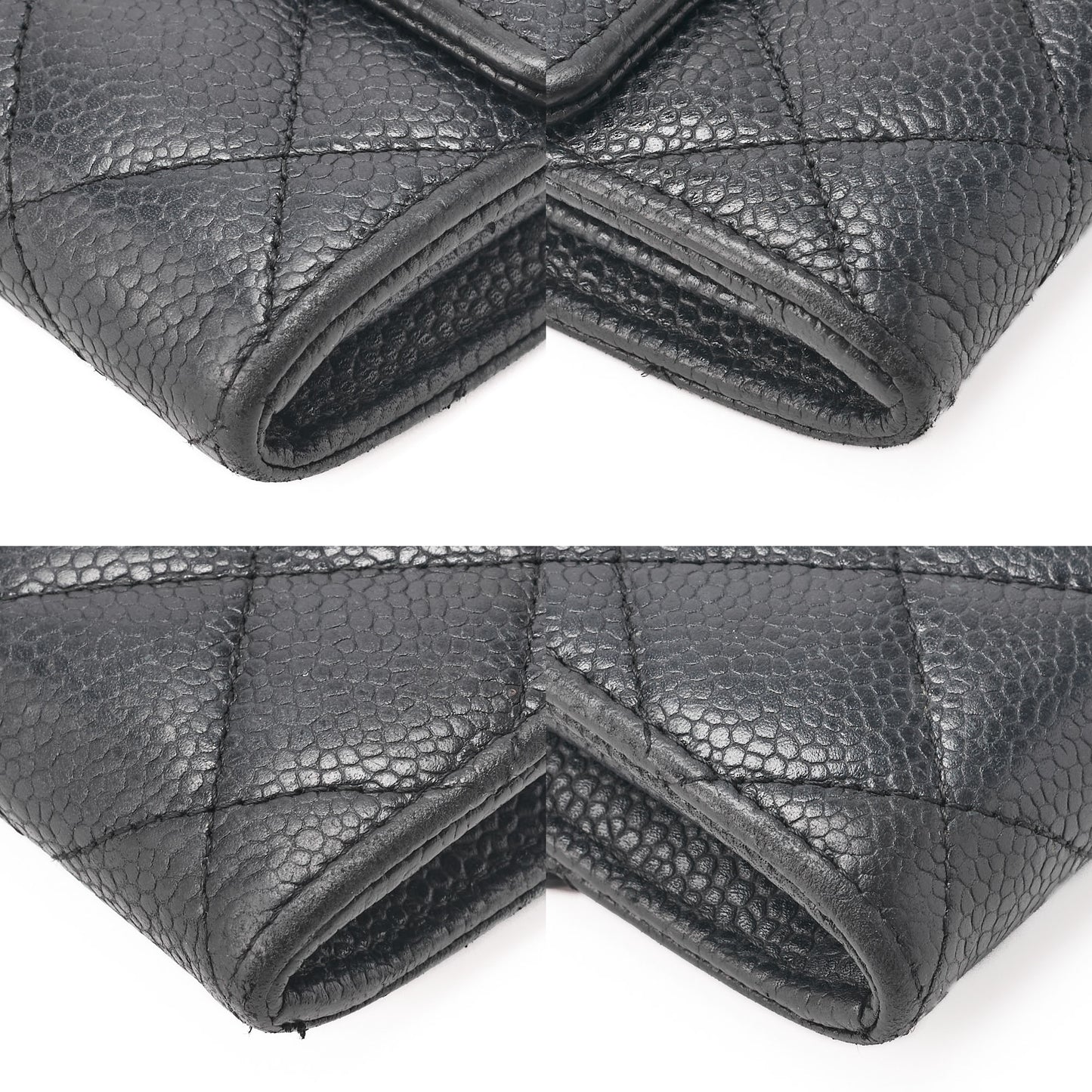 CHANEL Round Long Wallet, Matelasse, Caviar Skin, Black, Gold-Tone Hardware, Pre-Owned - Vintage La Charme