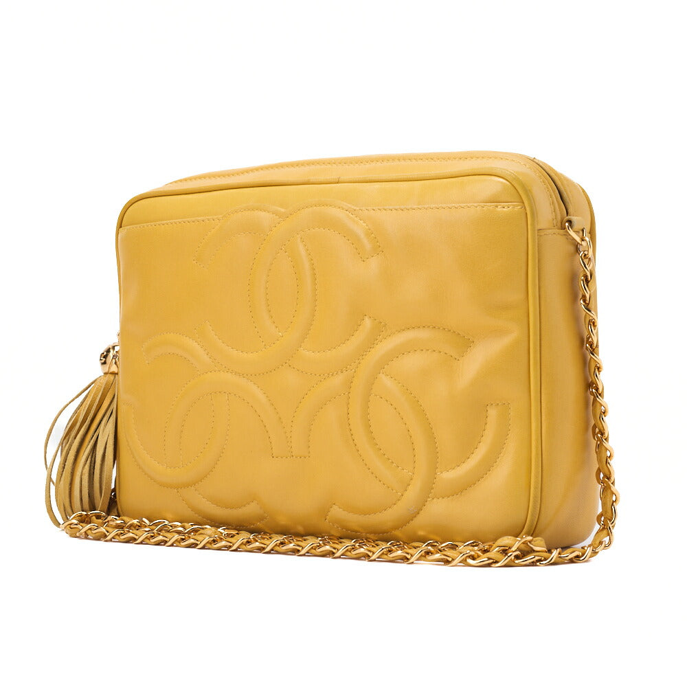 CHANEL Shoulder Bag, Matelasse Outside Flap Fringe Chain, Lambskin, Black, Gold-Tone Hardware, Pre-Owned - Vintage La Charme
