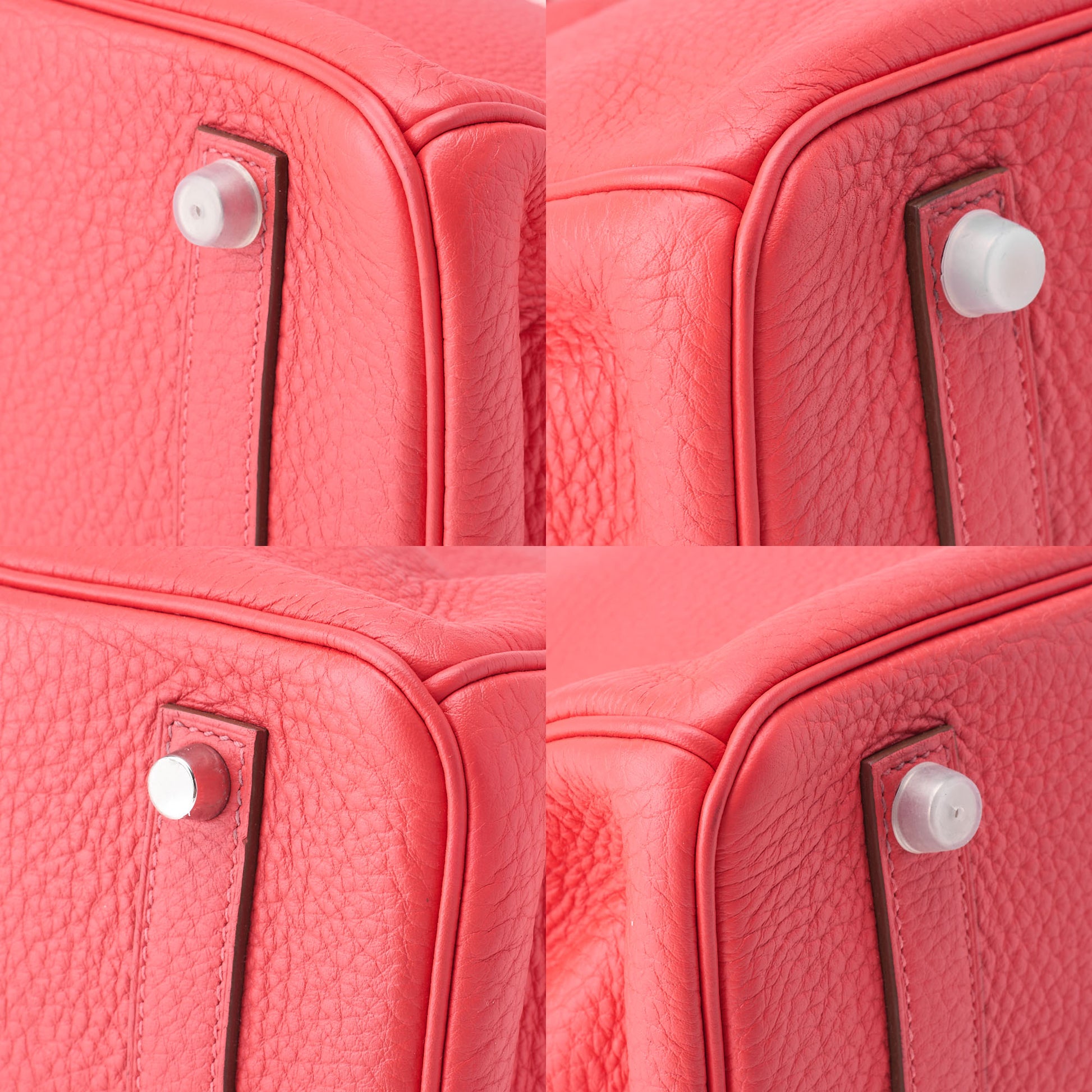HERMES Birkin 35 Handbag Tryon Clemence Rouge Pivoine Silver-Tone Hardware Pre-Owned - Vintage La Charme