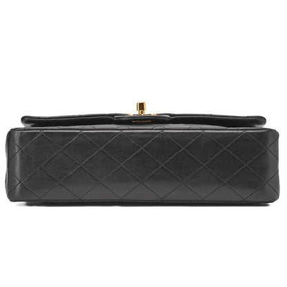 CHANEL Shoulder Bag Matelasse Double Flap Lambskin Black Gold-Tone Hardware Pre-Owned - Vintage La Charme