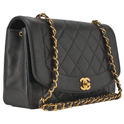 CHANEL Shoulder Bag, Matelasse, Lambskin, Black, Gold-Tone Hardware, Pre-Owned - Vintage La Charme