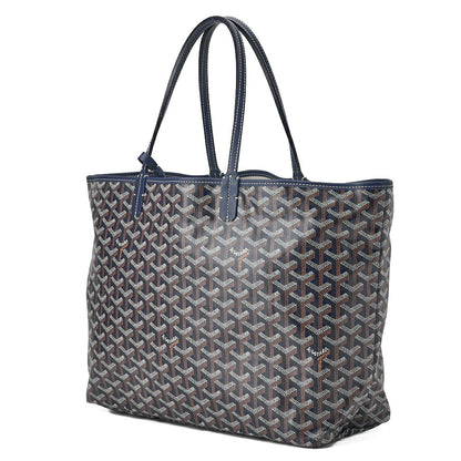 Goyard Saint Louis PM Tote Bag Coating Canvas Navy Silver-Tone Hardware Pre-Owned - Vintage La Charme