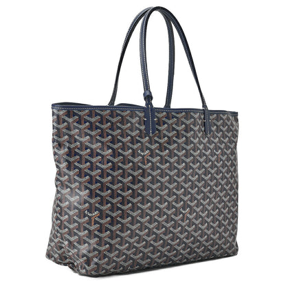 Goyard Saint Louis PM Tote Bag Coating Canvas Navy Silver-Tone Hardware Pre-Owned - Vintage La Charme