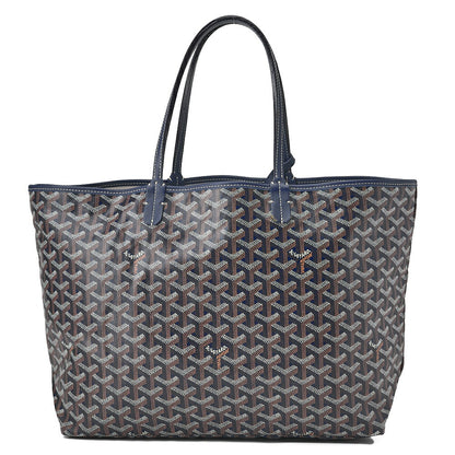 Goyard Saint Louis PM Tote Bag Coating Canvas Navy Silver-Tone Hardware Pre-Owned - Vintage La Charme