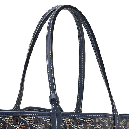 Goyard Saint Louis PM Tote Bag Coating Canvas Navy Silver-Tone Hardware Pre-Owned - Vintage La Charme