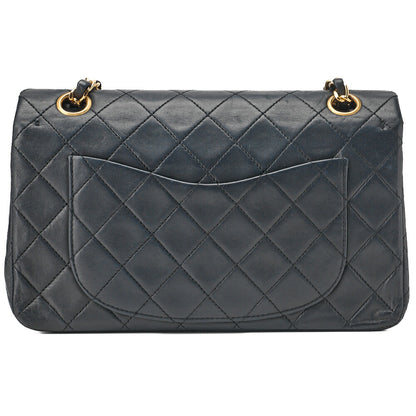 CHANEL Shoulder Bag Matelasse Double Flap Lambskin Navy Gold-Tone Hardware Pre-Owned - Vintage La Charme