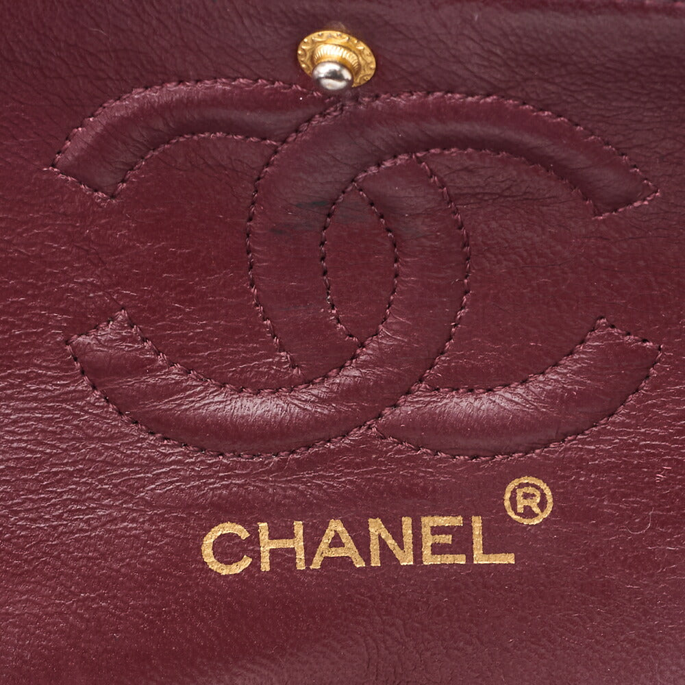 CHANEL Shoulder Bag Matelasse Double Flap Lambskin Navy Gold-Tone Hardware Pre-Owned - Vintage La Charme