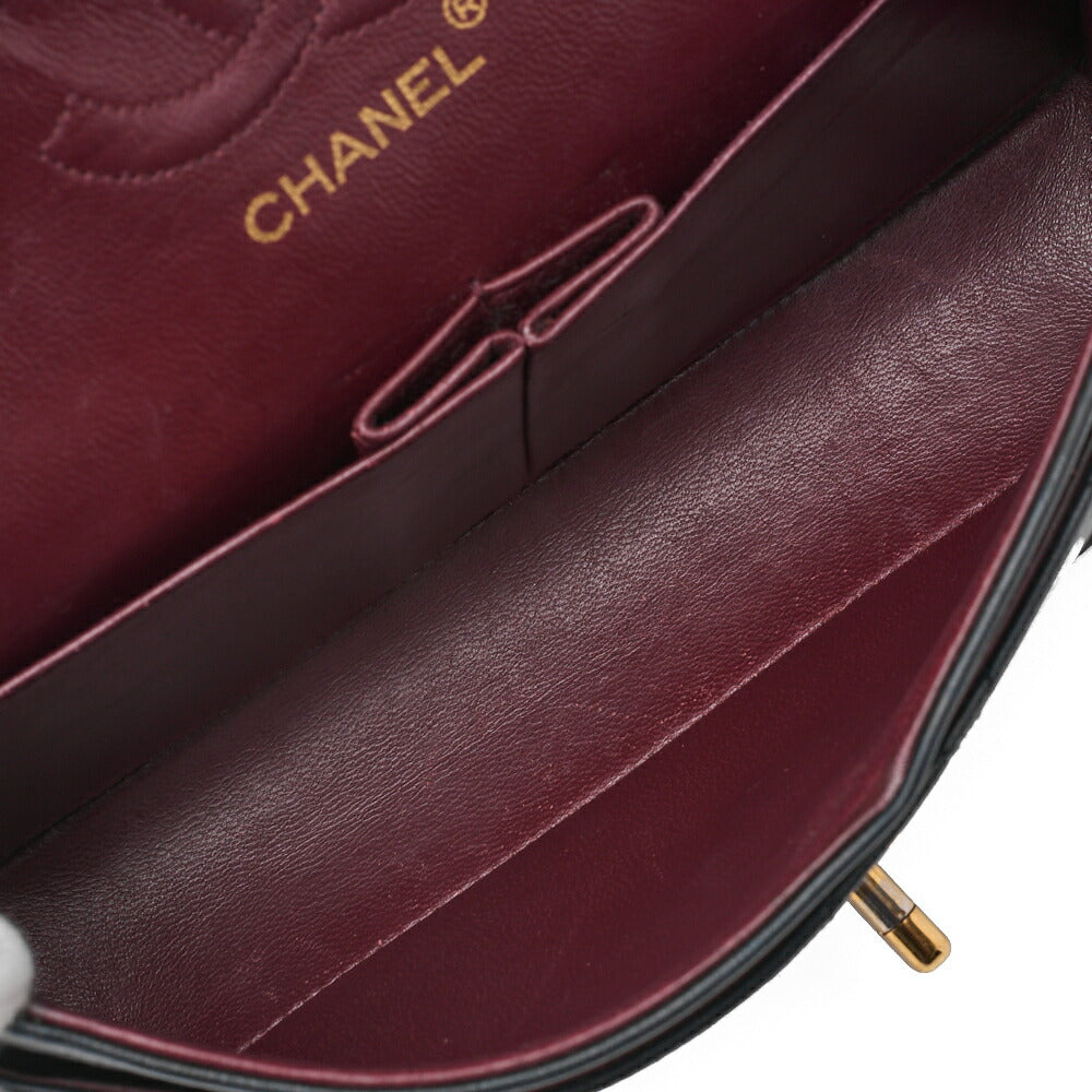 CHANEL Shoulder Bag Matelasse Double Flap Lambskin Navy Gold-Tone Hardware Pre-Owned - Vintage La Charme