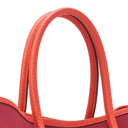 HERMES Garden Party TPM Tote Bag Toile Officer Rouge Grenat Silver-Tone Hardware Pre-Owned - Vintage La Charme