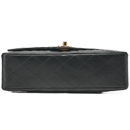 CHANEL Shoulder Bag, Matelasse Wave Flap Double Flap, Lambskin, Black, Gold-Tone Hardware, Pre-Owned - Vintage La Charme
