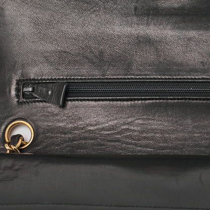CHANEL Shoulder Bag, Matelasse Wave Flap Double Flap, Lambskin, Black, Gold-Tone Hardware, Pre-Owned - Vintage La Charme