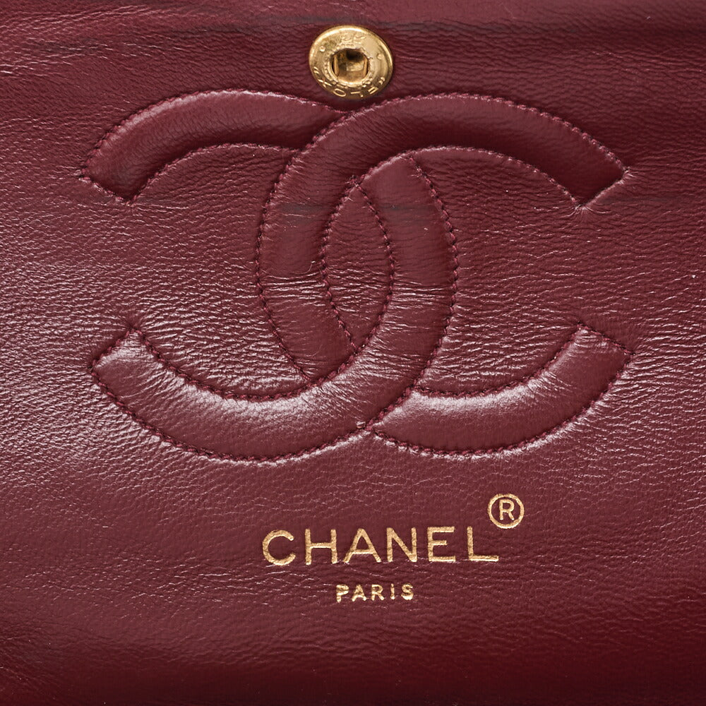 CHANEL Shoulder Bag, Matelasse Wave Flap Double Flap, Lambskin, Black, Gold-Tone Hardware, Pre-Owned - Vintage La Charme