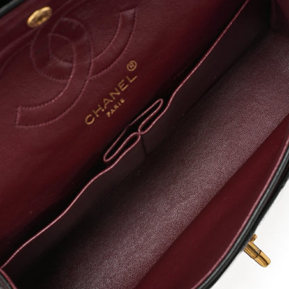 CHANEL Shoulder Bag, Matelasse Wave Flap Double Flap, Lambskin, Black, Gold-Tone Hardware, Pre-Owned - Vintage La Charme