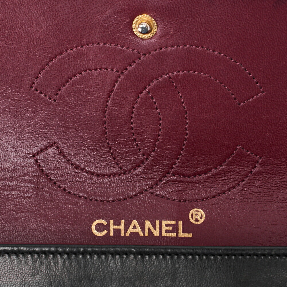 CHANEL Shoulder Bag, Chain Shoulder, Matelasse, Lambskin, Black, Gold-Tone Hardware, Pre-Owned - Vintage La Charme