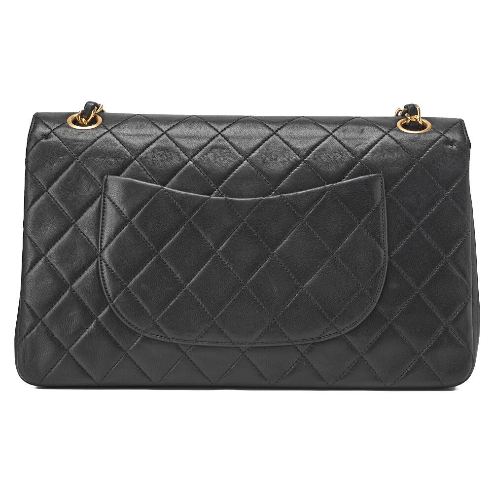 CHANEL Chain Shoulder Bag, Matelasse, Lambskin, Black, Gold-Tone Hardware, Pre-Owned - Vintage La Charme