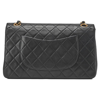 CHANEL Chain Shoulder Bag, Matelasse, Lambskin, Black, Gold-Tone Hardware, Pre-Owned - Vintage La Charme