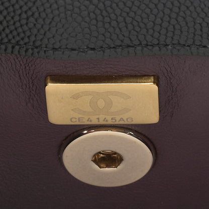 CHANEL Shoulder Bag Handbag Matelasse Coco Handle 2WAY Caviar Skin Black Gold-Tone Hardware Pre-Owned - Vintage La Charme