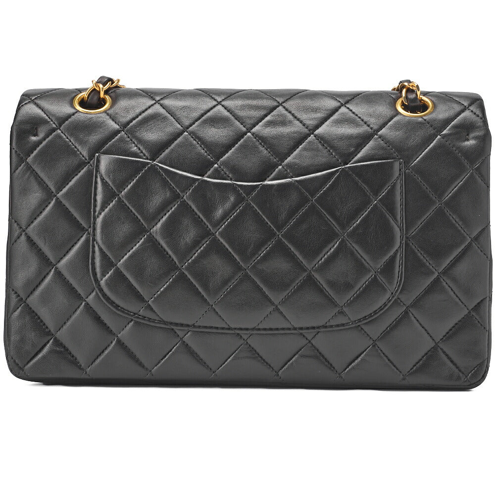 CHANEL Shoulder Bag Matelasse Double Flap Lambskin Black Gold-Tone Hardware Pre-Owned - Vintage La Charme