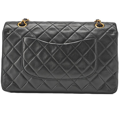 CHANEL Shoulder Bag Matelasse Double Flap Lambskin Black Gold-Tone Hardware Pre-Owned - Vintage La Charme