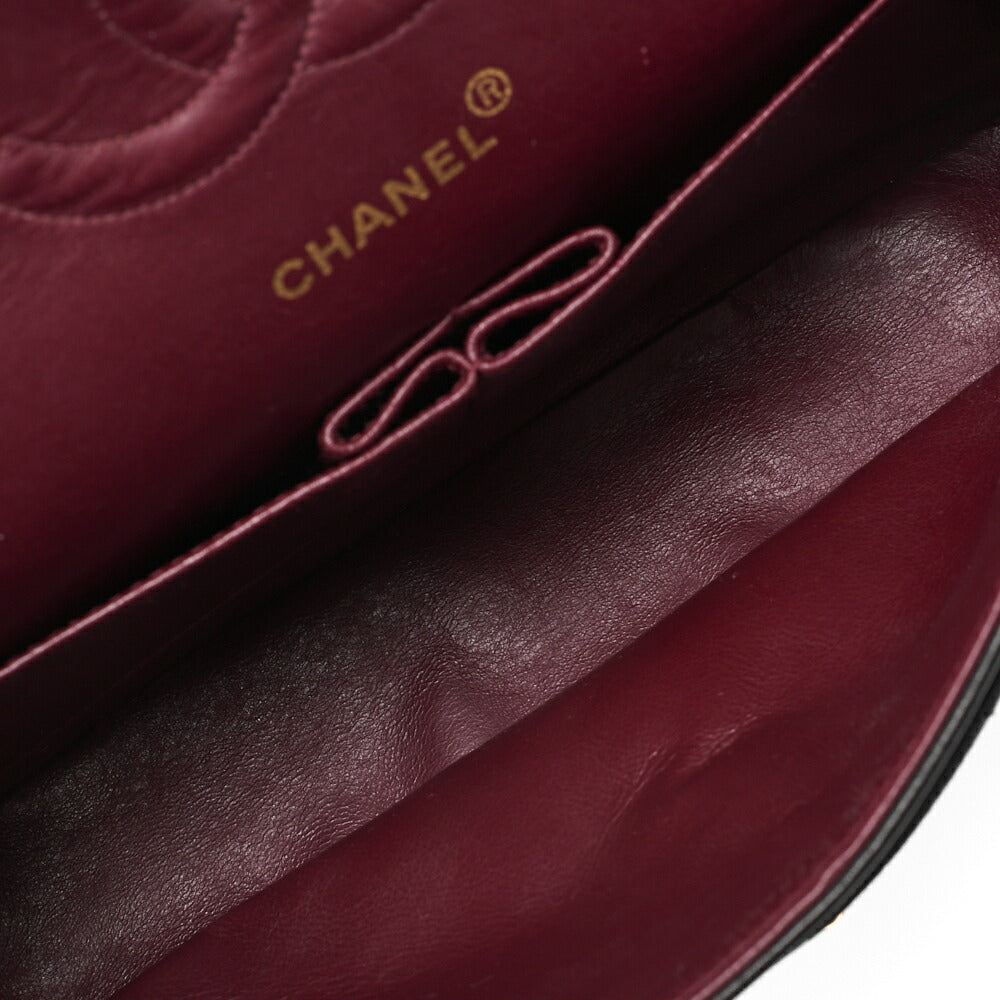 CHANEL Shoulder Bag Matelasse Double Flap Lambskin Black Gold-Tone Hardware Pre-Owned - Vintage La Charme