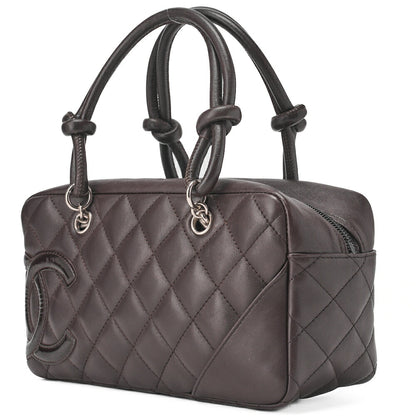 CHANEL Mini Tote Bag, Cambon Line, Calfskin, Brown, Silver-Tone Hardware, Pre-Owned - Vintage La Charme