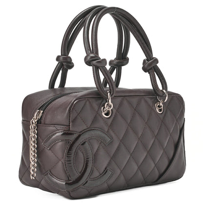 CHANEL Mini Tote Bag, Cambon Line, Calfskin, Brown, Silver-Tone Hardware, Pre-Owned - Vintage La Charme