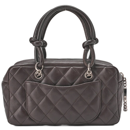 CHANEL Mini Tote Bag, Cambon Line, Calfskin, Brown, Silver-Tone Hardware, Pre-Owned - Vintage La Charme