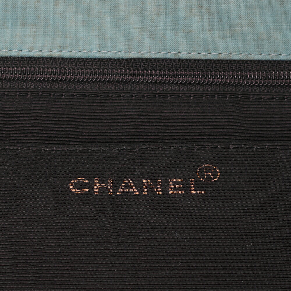 CHANEL Chain Tote Bag Coco Mark Bandana Pattern Canvas Green Silver-Tone Hardware Pre-Owned - Vintage La Charme