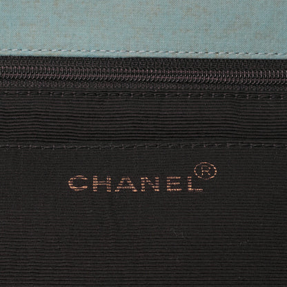 CHANEL Chain Tote Bag Coco Mark Bandana Pattern Canvas Green Silver-Tone Hardware Pre-Owned - Vintage La Charme