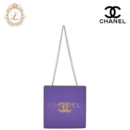 Chanel Shoulder Bag Coco Mark Logo Hologram Vinyl Purple Silver-Tone Hardware Pre-Owned - Vintage La Charme